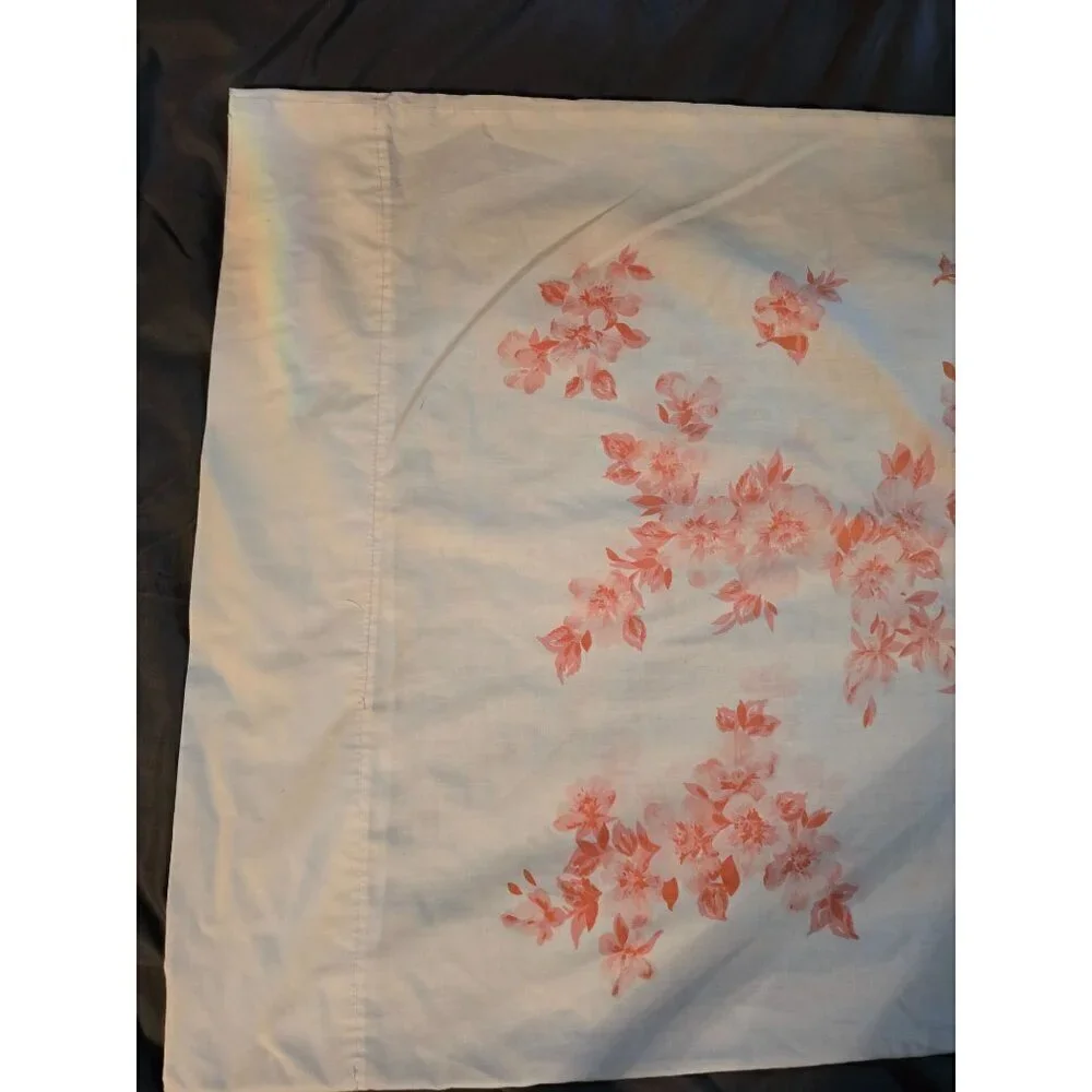 Vintage Red Watercolor Asian Floral Pillowcase